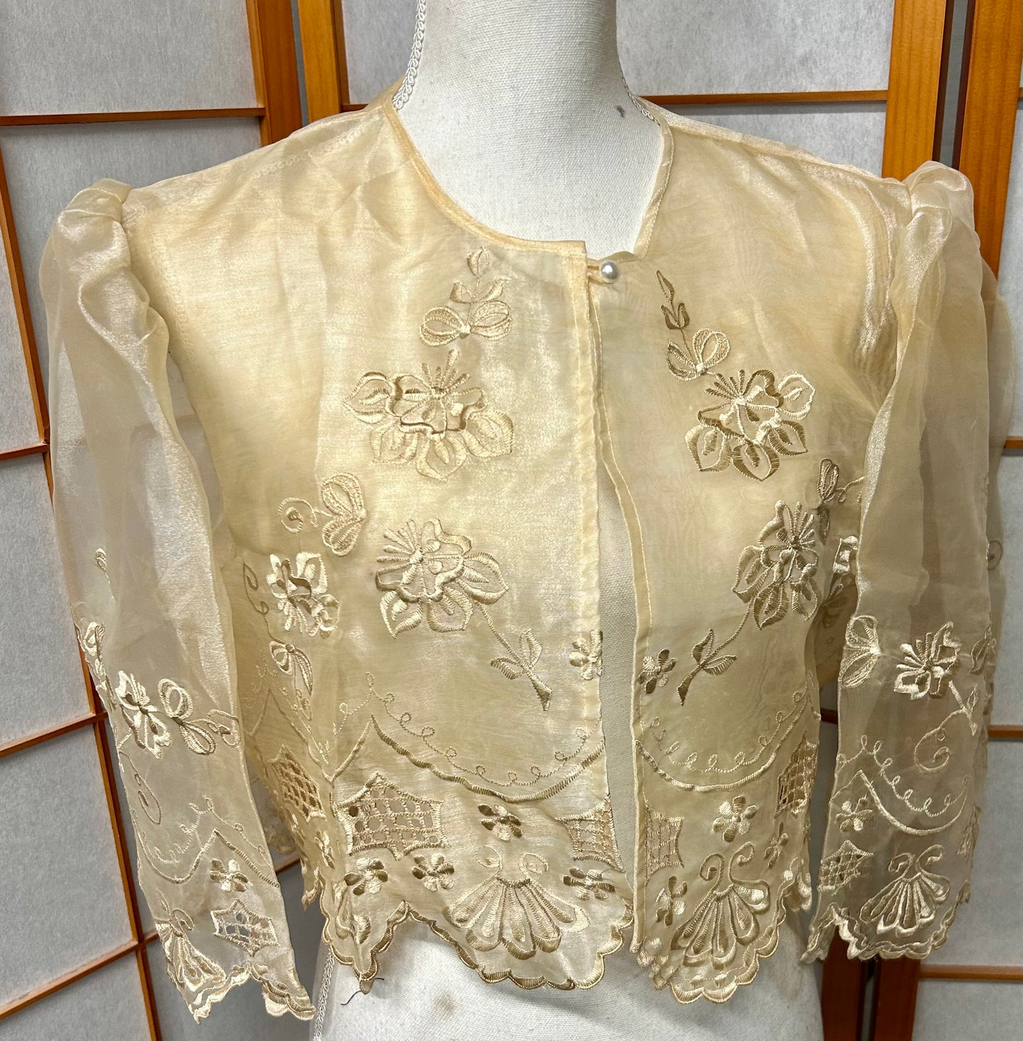 Filipinana Embroidered Organza (Terno Bolero)