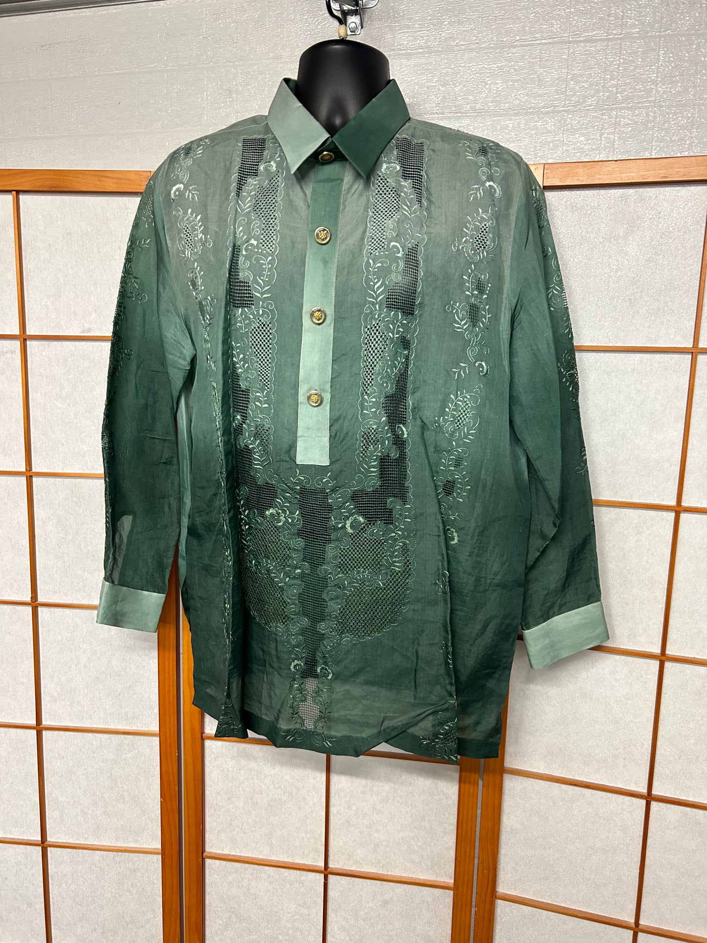 Mens Long Sleeve Barongs in Various Designs and Colors