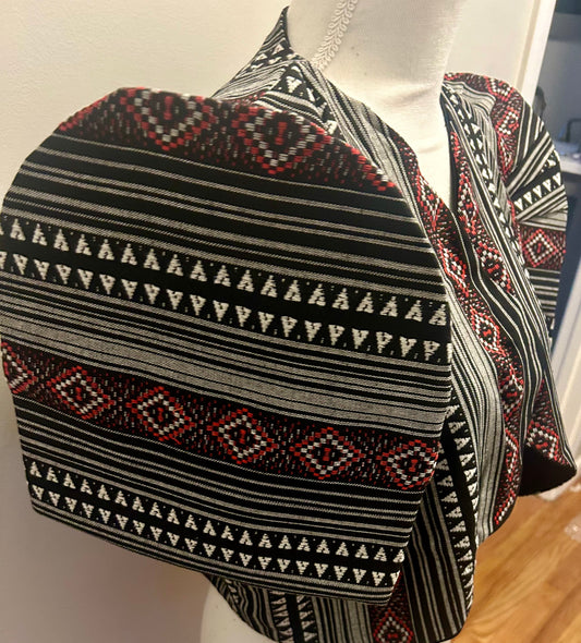 Black Ifugao Inspired Tribal Print Bolero (Plus size)