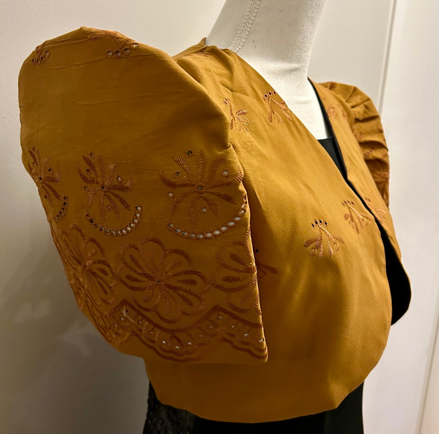 Rust orange embroidered Filipinana Bolero