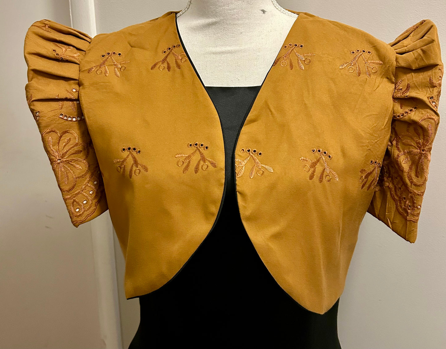 Rust orange embroidered Filipinana Bolero