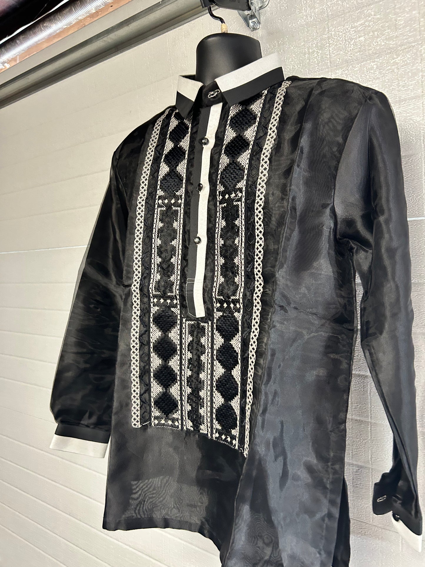Mens Long Sleeve Barongs in Various Designs and Colors
