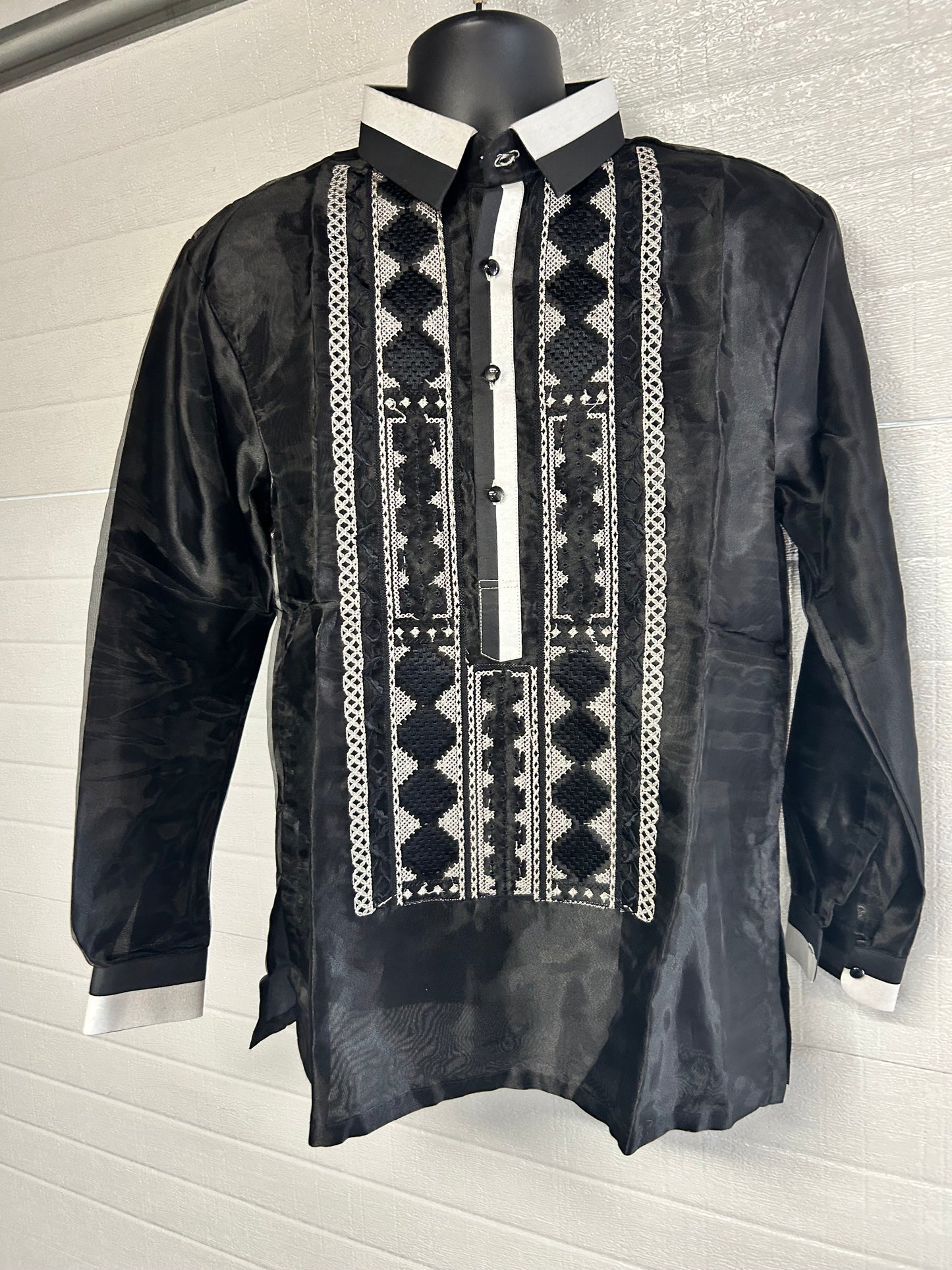 Mens Long Sleeve Barongs in Various Designs and Colors