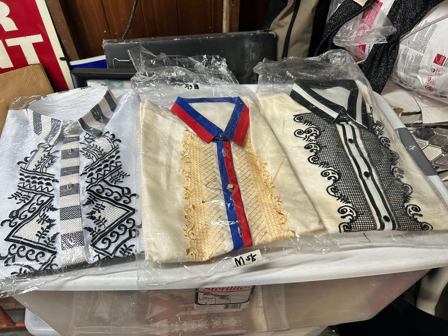 Mens Long Sleeve Barongs in Various Designs and Colors
