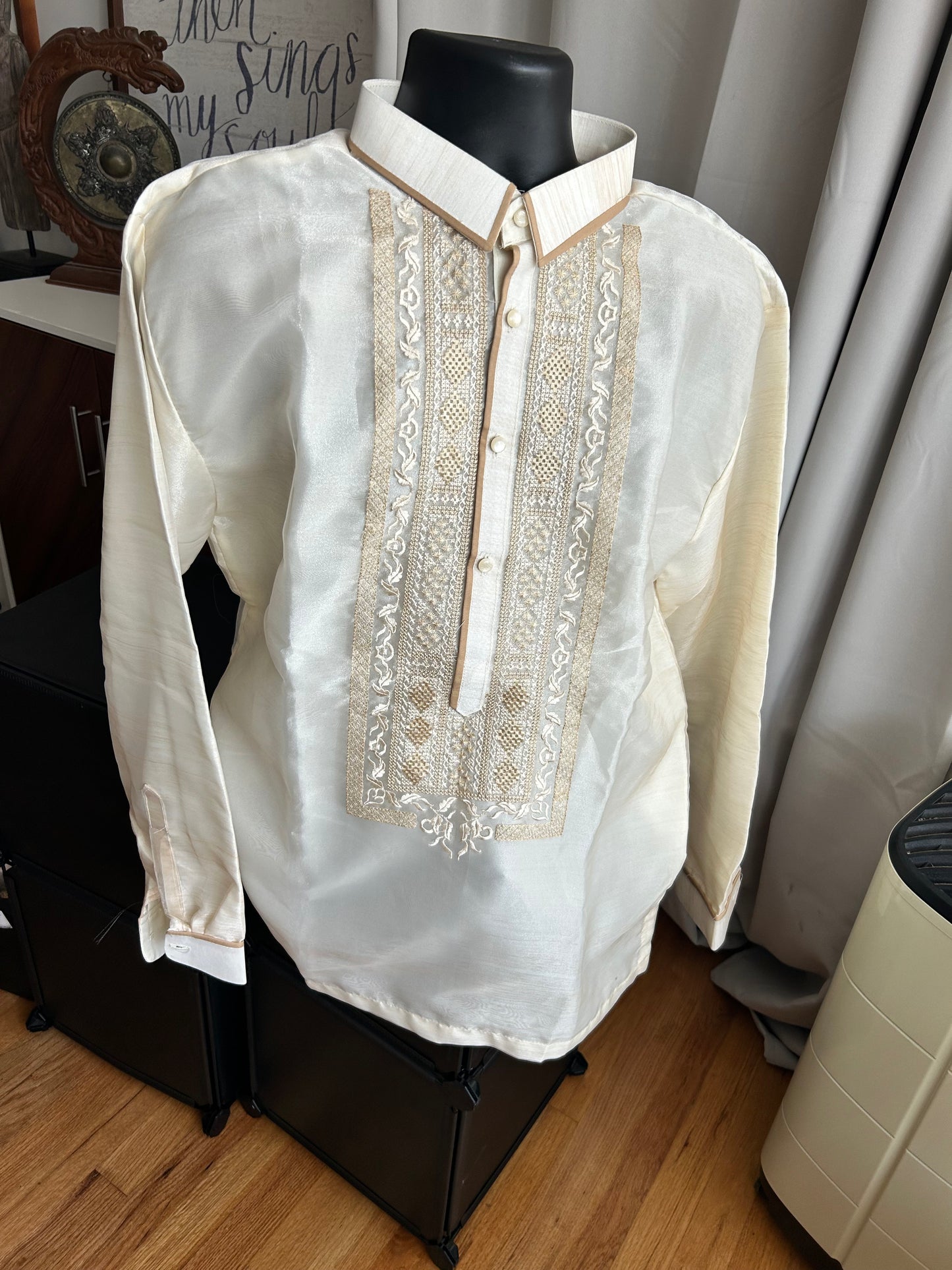 Mens Long Sleeve Barongs in Various Designs and Colors