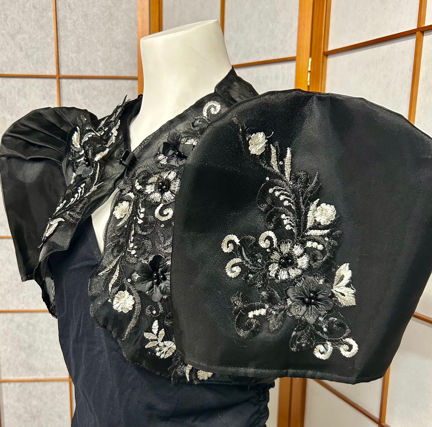 Short Filipinana Black Bolero with embellisments