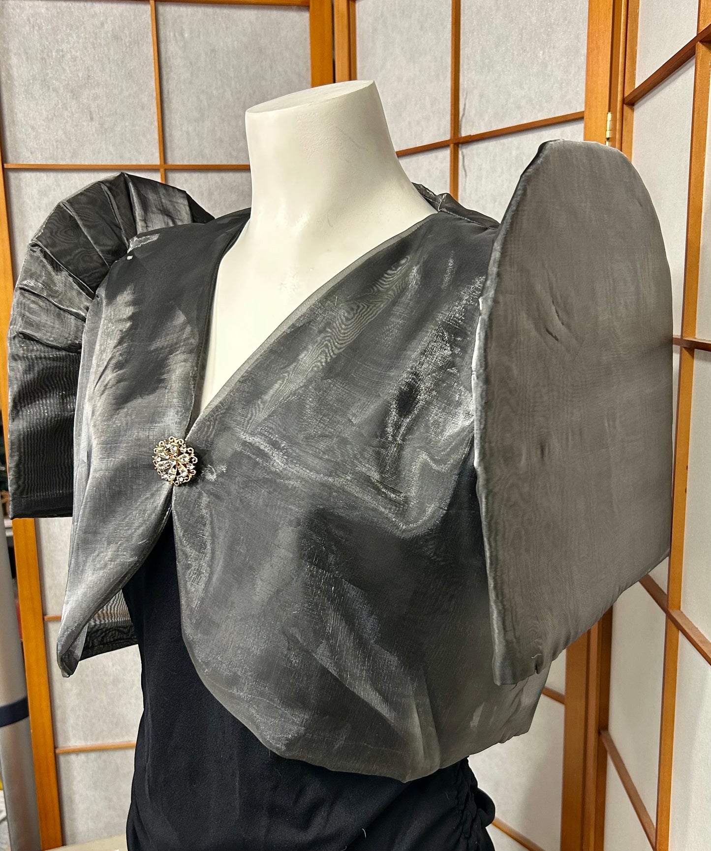 Basic Filipinana Bolero in Grey, Black, Red and SIlver