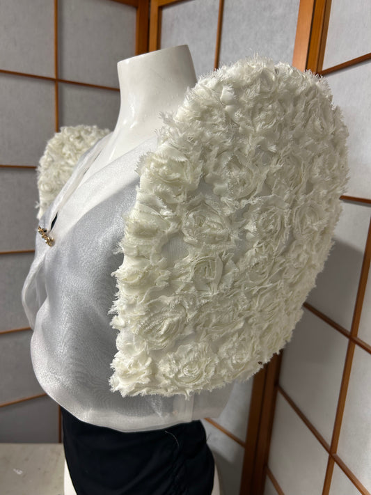 Stunning Winter White Filipinana Bolero