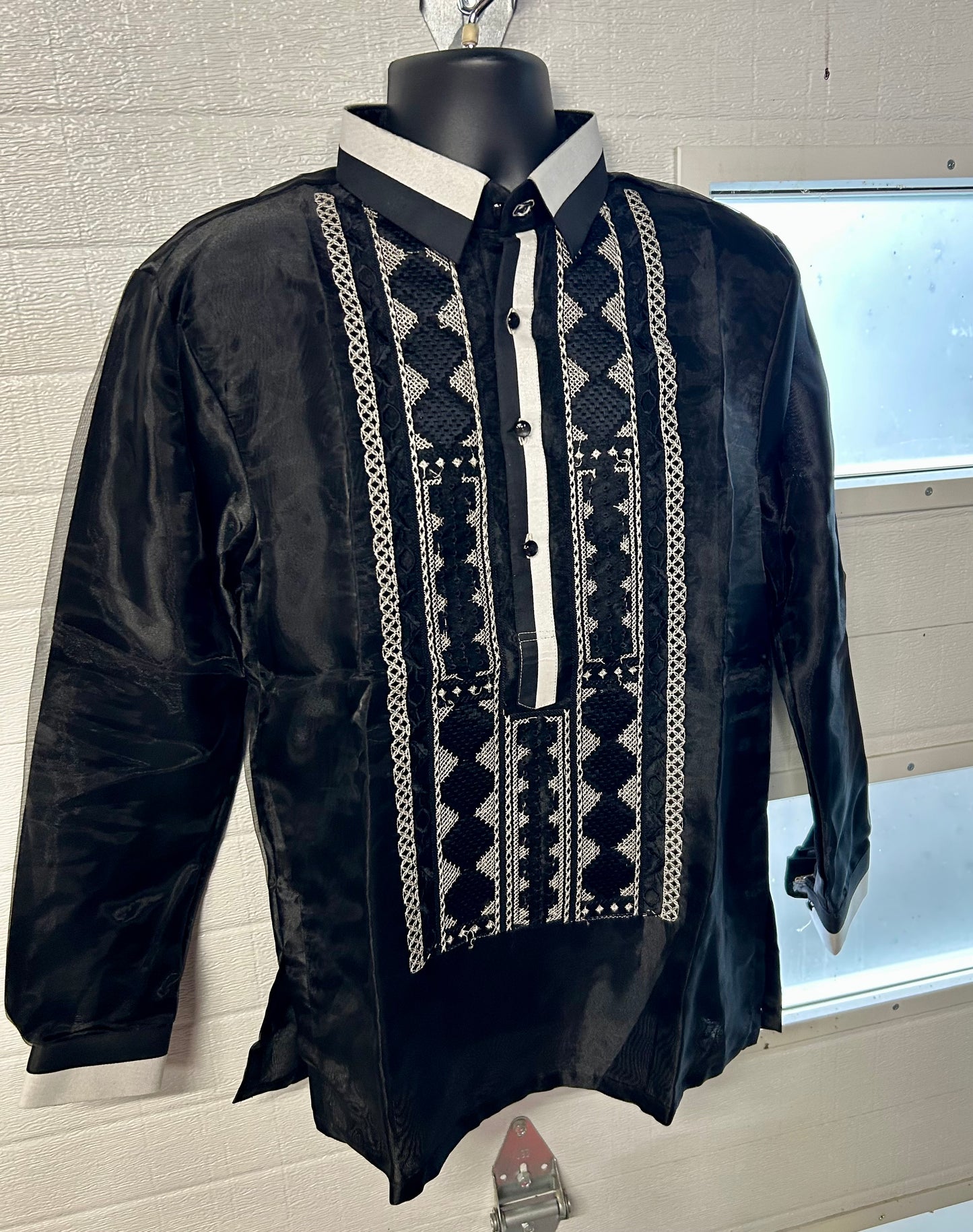 Mens Long Sleeve Barongs in Various Designs and Colors