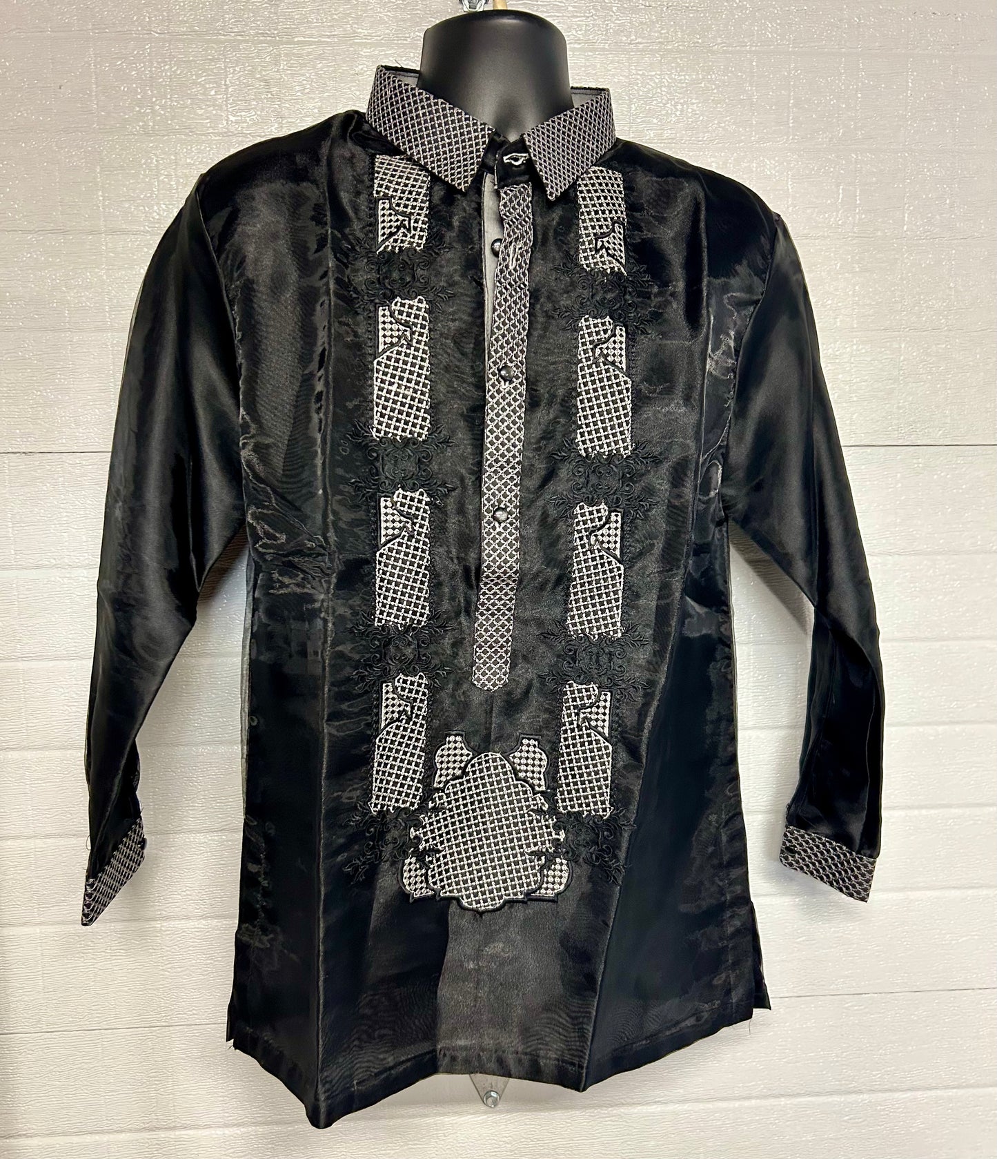 Mens Long Sleeve Barongs in Various Designs and Colors