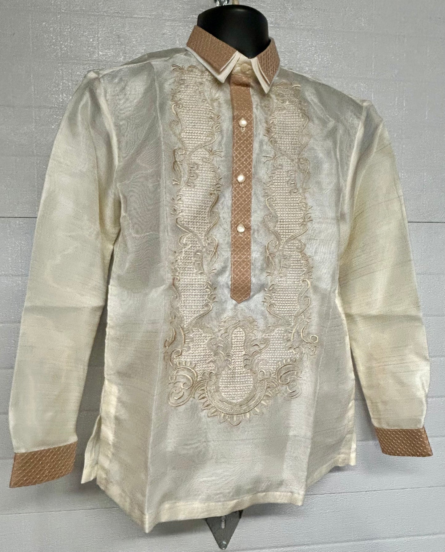 Mens Long Sleeve Barongs in Various Designs and Colors