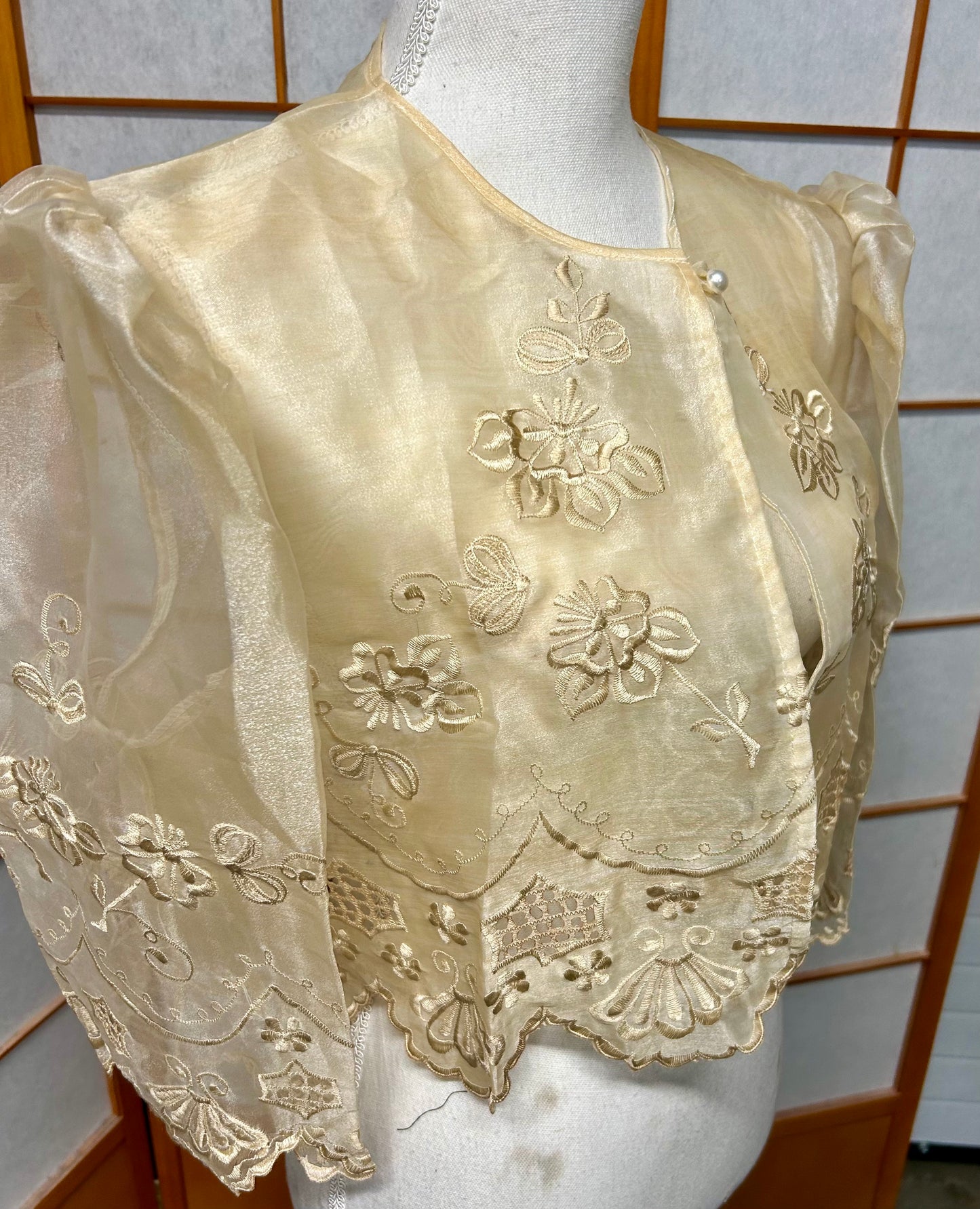 Filipinana Embroidered Organza (Terno Bolero)