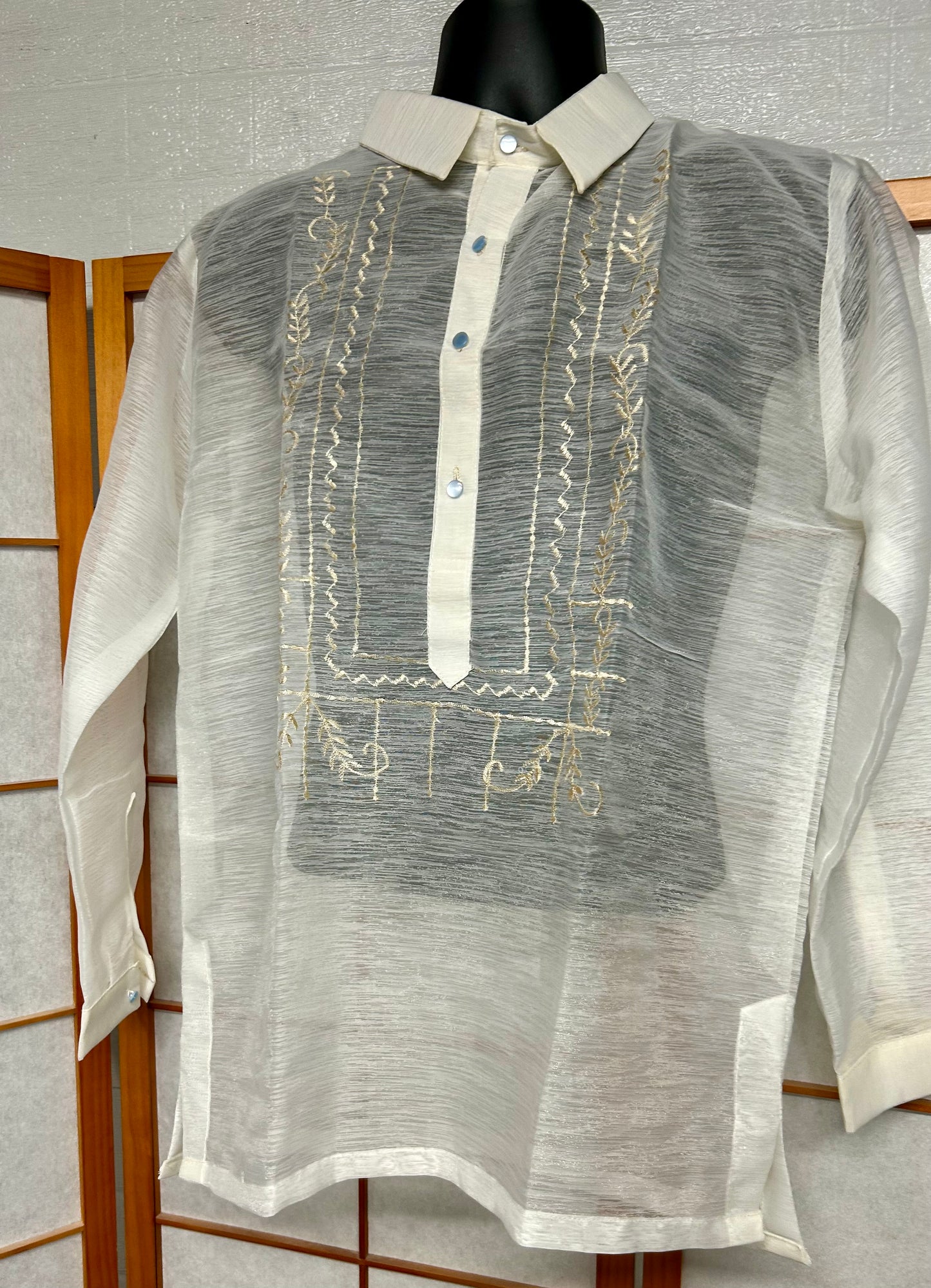 Mens Long Sleeve Barongs in Various Designs and Colors