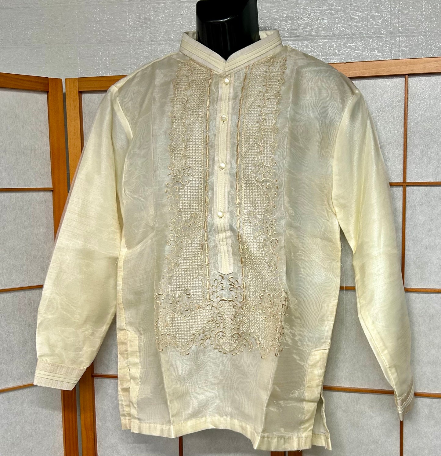Mens Long Sleeve Barongs in Various Designs and Colors