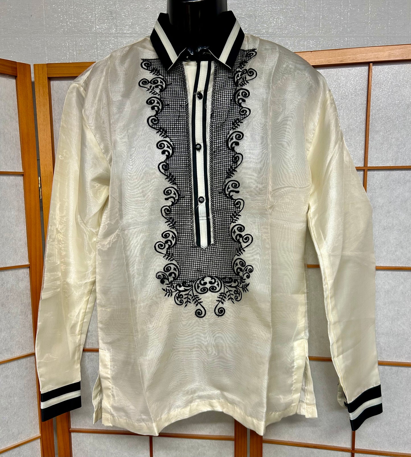Mens Long Sleeve Barongs in Various Designs and Colors