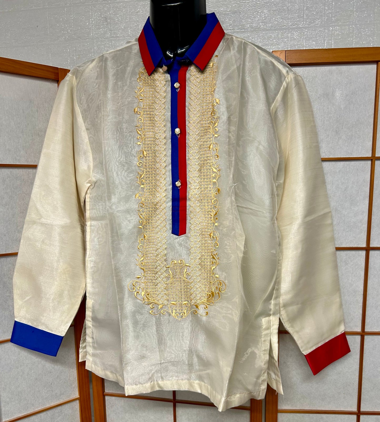 Mens Long Sleeve Barongs in Various Designs and Colors