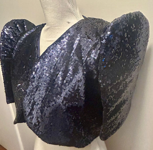 Blue Sequins Filipinana Bolero