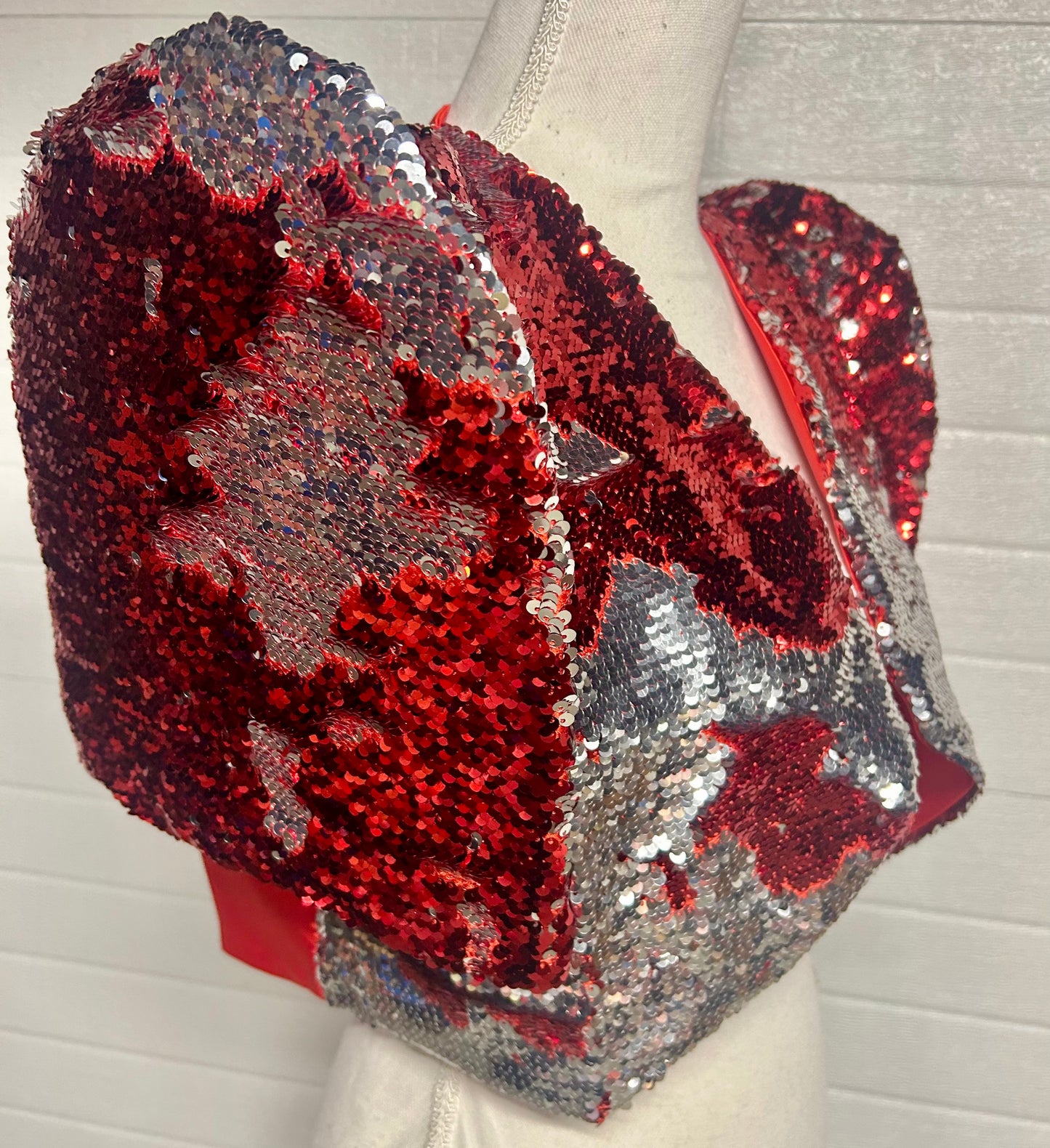 Red and Silver Sequin Filipinana Bolero