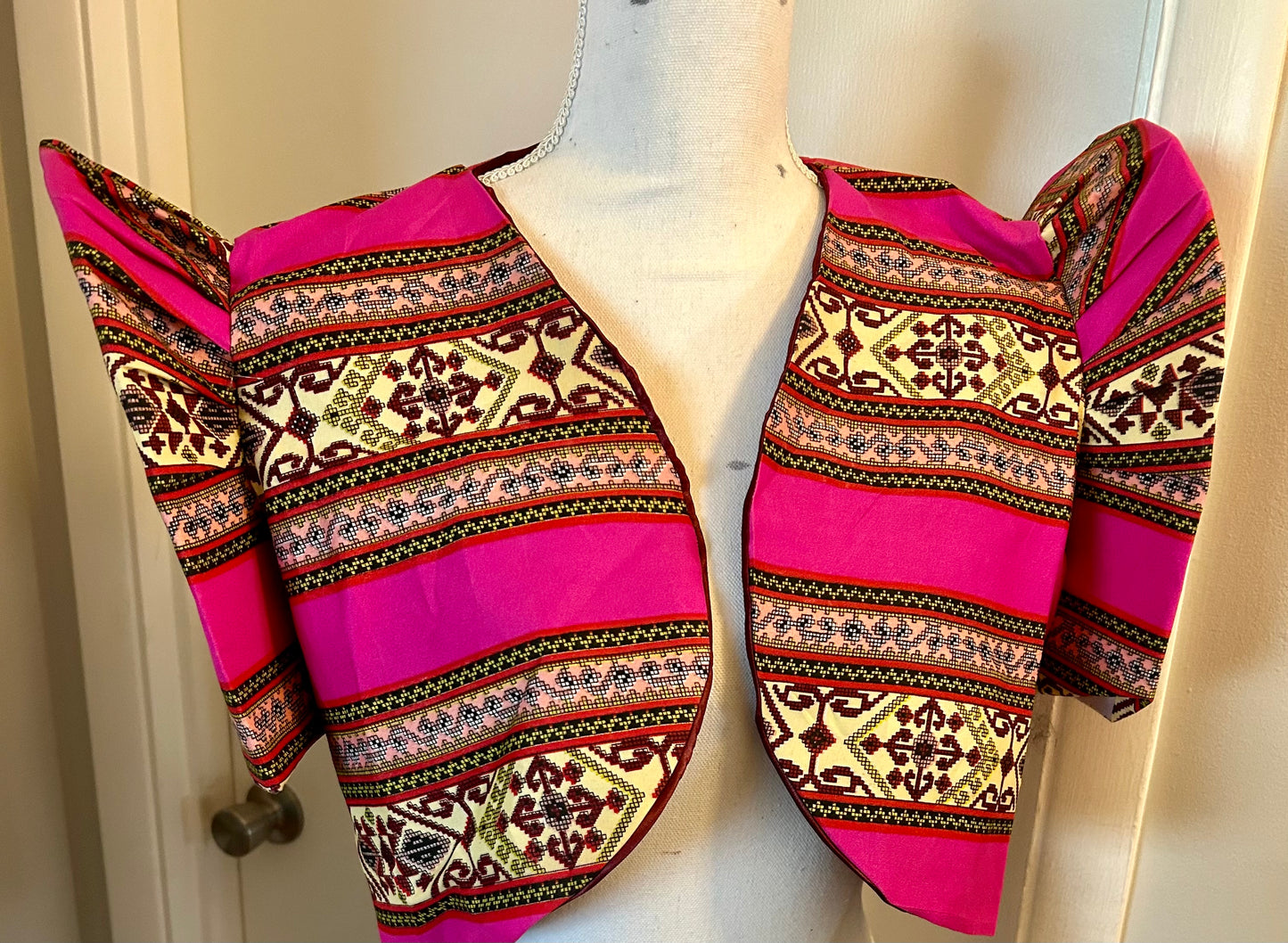 Pink Tribal inspired Filipinana Bolero